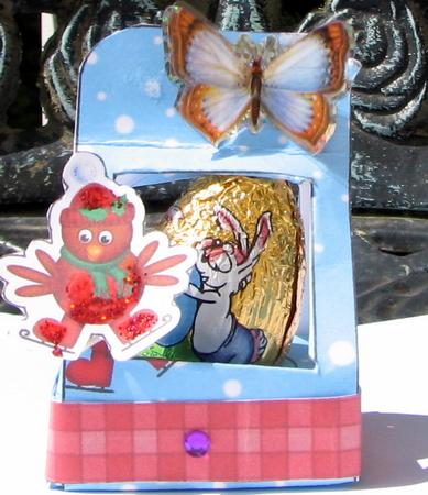 Robin 3D Xmas Treat Box Tree Decoration Easifold Frame by Colleen Willcox