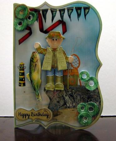 Rock Fishing Male Card by Colleen Willcox
