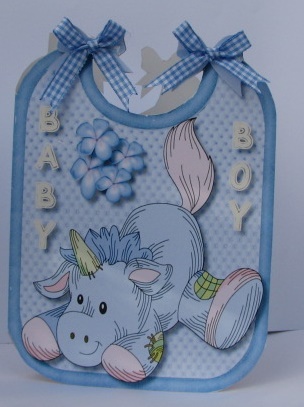 Ooops-a-daisy, Baby Boy Bib  by Colleen Willcox