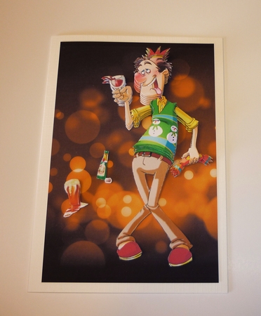 Drunk Party Dude Decoupage Sheet. by Cornelia Orgahs