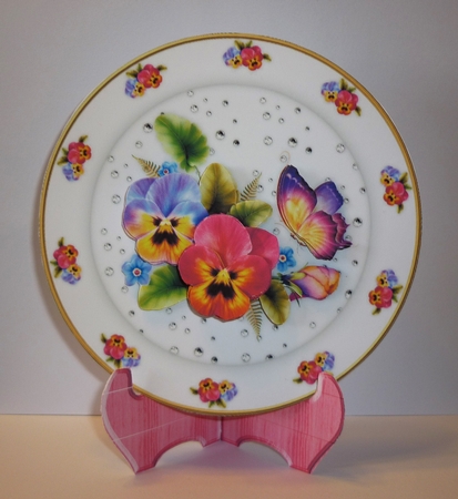 Fanciful Pansies Plate Card Kit by Cornelia Orgahs