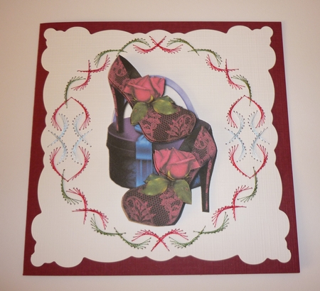 Magenta Lace Shoes + Decoupage by Cornelia Orgahs