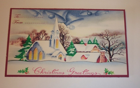 Christmas Church Greetings Money Wallet by Cornelia Orgahs
