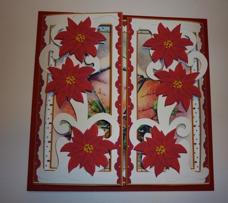 Christmas Lantern Red Fancy Swirl Gatefold Card & E Kit by Cornelia Orgahs