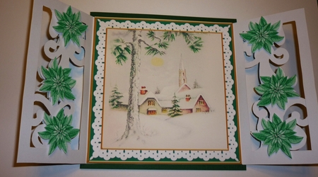 Christmas Winter Pub Fancy Swirl Gatefold Card & E Kit by Cornelia Orgahs