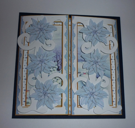 Blue Village Church Fancy Swirl Gatefold Card & E Kit by Cornelia Orgahs