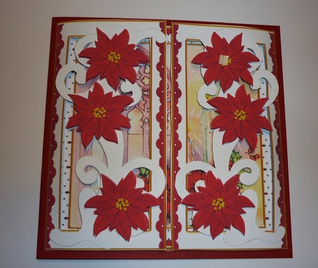 Candle Window Red Fancy Swirl Gatefold Card & E Kit by Cornelia Orgahs