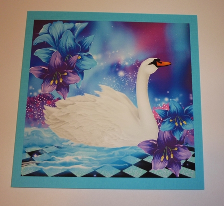 Beautiful White Swan with Fantasy Flowers 8x8 Mini Kit by Cornelia Orgahs