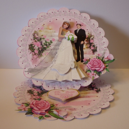 Beautiful Bride Scalloped Round Easel Card Mini Kit by Cornelia Orgahs