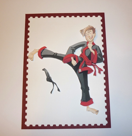 Karate Dude (black) Decoupage Sheet by Cornelia Orgahs