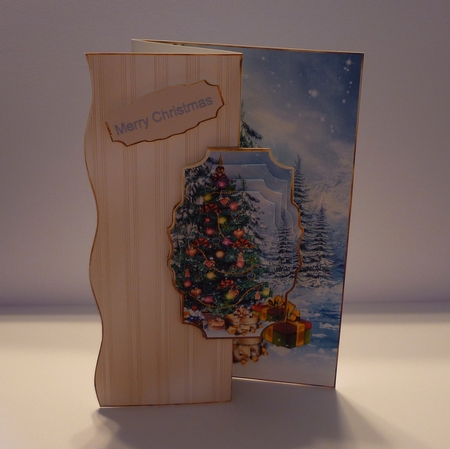 Christmas Tree No Hole Foldback Card by Cornelia Orgahs