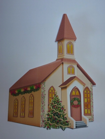 Christmas Church Shaped Card by Cornelia Orgahs