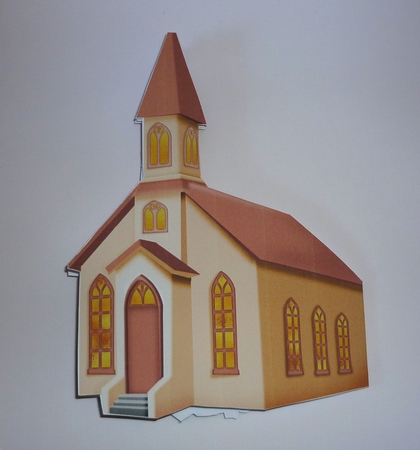 Christmas Church Shaped Card by Cornelia Orgahs
