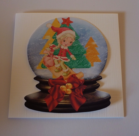 Christmas Snow Globe -santa's Little Helper by Cornelia Orgahs