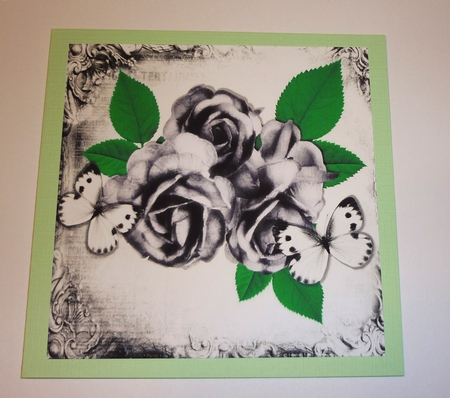 Beautiful Silver Roses with White Butterflies 8x8 Mini Kit by Cornelia Orgahs