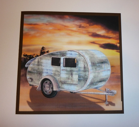Happy Barn Finds - Abandoned Caravan 3D Decoupage Insert+tag by Cornelia Orgahs