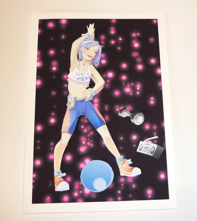 Get Fit Dudess Purple Decoupage Sheet by Cornelia Orgahs
