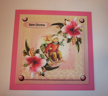 Christmas Cardfront with Decoupage by Cornelia Orgahs