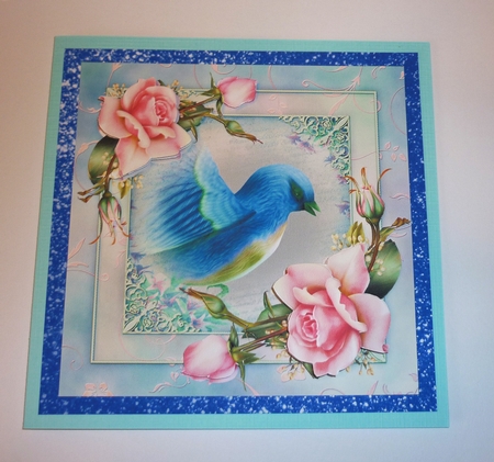 8"x 8" Floral Cardfront with Decoupage by Cornelia Orgahs