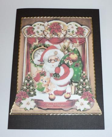 Christmas Cute Santa with Pussy Cat Card Kit by Cornelia Orgahs
