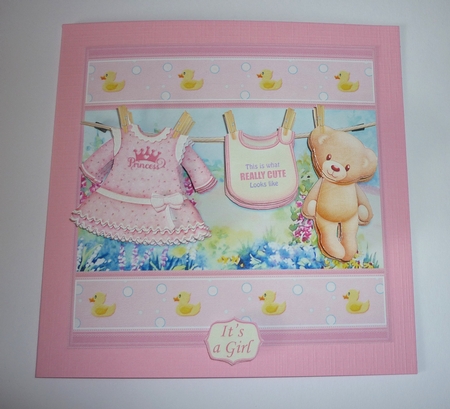 Baby Girl Washing Line 7.5 Decoupage Mini Kit by Cornelia Orgahs
