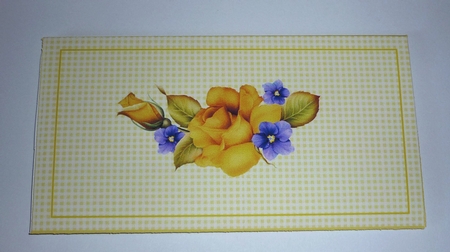 Yellow Rose Clutch Purse money wallet by Cornelia Orgahs