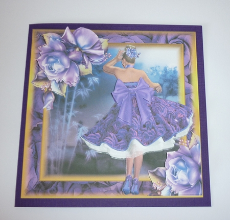 The Purple Rose Dress Card Front Kit by Cornelia Orgahs