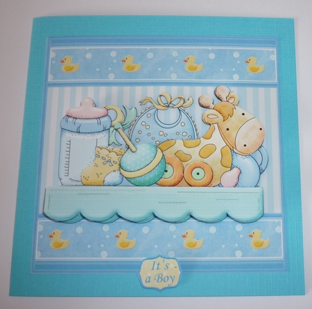 BABY BOY SHELF 7.5 New Baby Decoupage Mini Kit by Cornelia Orgahs