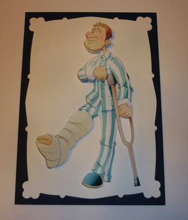 Broken Leg Dude Decoupage Sheet by Cornelia Orgahs
