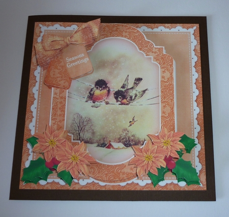 Christmas Cheeky Birds Seasons Greetings 8in Step by Step by Cornelia Orgahs