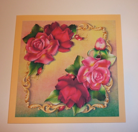 Beautiful Hot Pink Roses 7x7 by Cornelia Orgahs