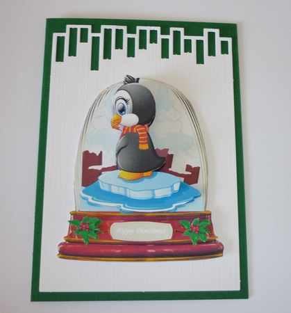 Snow Globe with,Shall I Jump  Penguin, 2 by Cornelia Orgahs