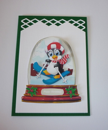 Snow Globe with,Ski-ing Ppenguin 3 by Cornelia Orgahs