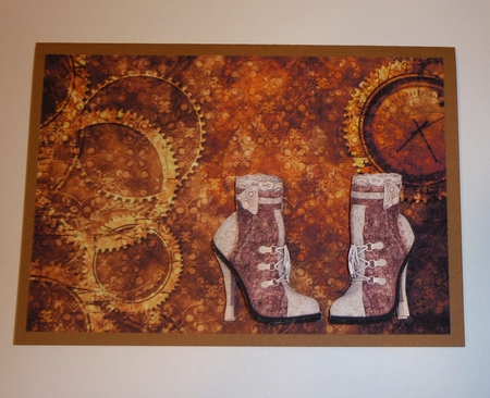 Dark Brown Steampunk Style Pattern Background by Cornelia Orgahs