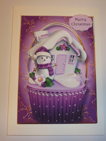 Christmas Cupcake - Purple Snowman by Cornelia Orgahs