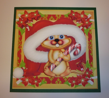 Cute Santa Mouse 8x8 Mini Kit by Cornelia Orgahs