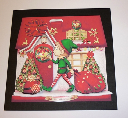 Christmas House With Cute Elf Mini Kit by Cornelia Orgahs