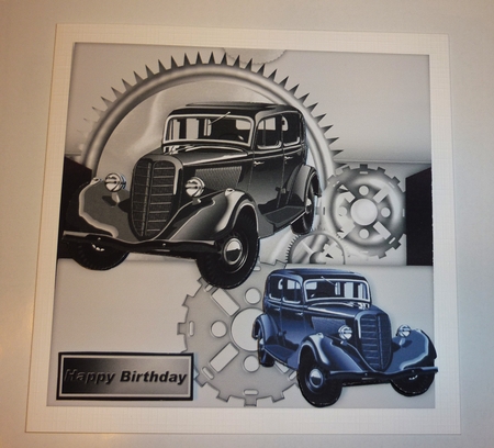 Black Sedan with steampunk 8x8 by Cornelia Orgahs