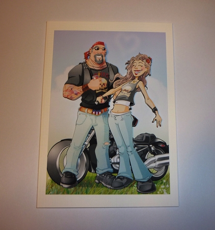 Biker Couple by Cornelia Orgahs