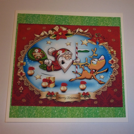 Christmas Happy Santa Claus with Reindeer for Kids Mini Kit by Cornelia Orgahs