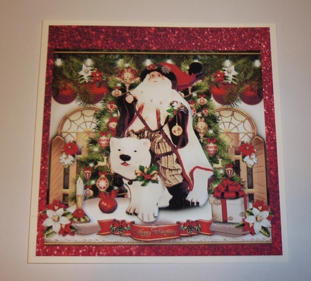 Santa Claus with Polar Bear Card by Cornelia Orgahs