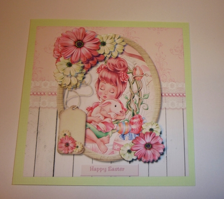 Happy Easter cute girl by Cornelia Orgahs