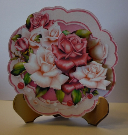 Rose Blush - Shaped Easel Card by Cornelia Orgahs
