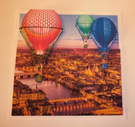 Hot Air Balloons - London Capital Flight - 3D Decoupage + Insert & Tag by Cornelia Orgahs
