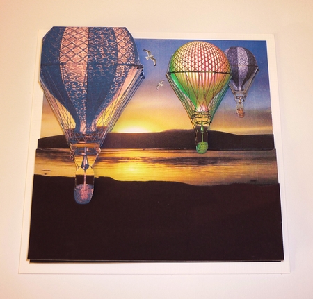 Hot Air Balloons - Sunrise Flight - 3D Decoupage + Insert & Tag by Cornelia Orgahs
