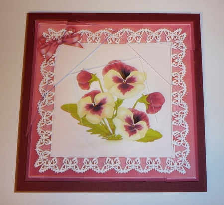 Pansy on Butterfly Lace Twisted Spiral Side Stacker by Cornelia Orgahs