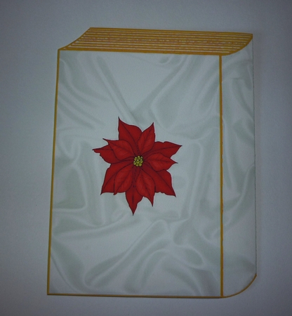Jolly santa with sack of presents in gold glitter frame A5 folded book by Cornelia Orgahs