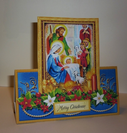 Nativity Scene Blue Tent Card  Kit 1 by Cornelia Orgahs