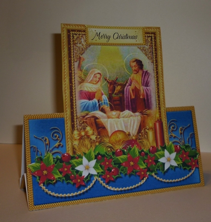 Nativity Scene Blue Tent Card  Kit  2 by Cornelia Orgahs