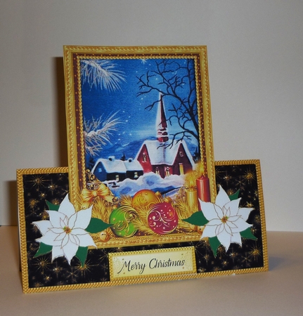 Vintage Christmas Church Tent Card Mini kit.4 by Cornelia Orgahs